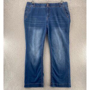 Cato Jeans Women 18W Plus Curvy Blue Slimming Medium Wash Denim Wide Leg Stretch